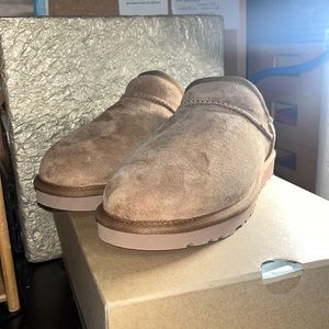 NEW UGG Classic Suede Slipper Chestnut Mule Clog Slip On